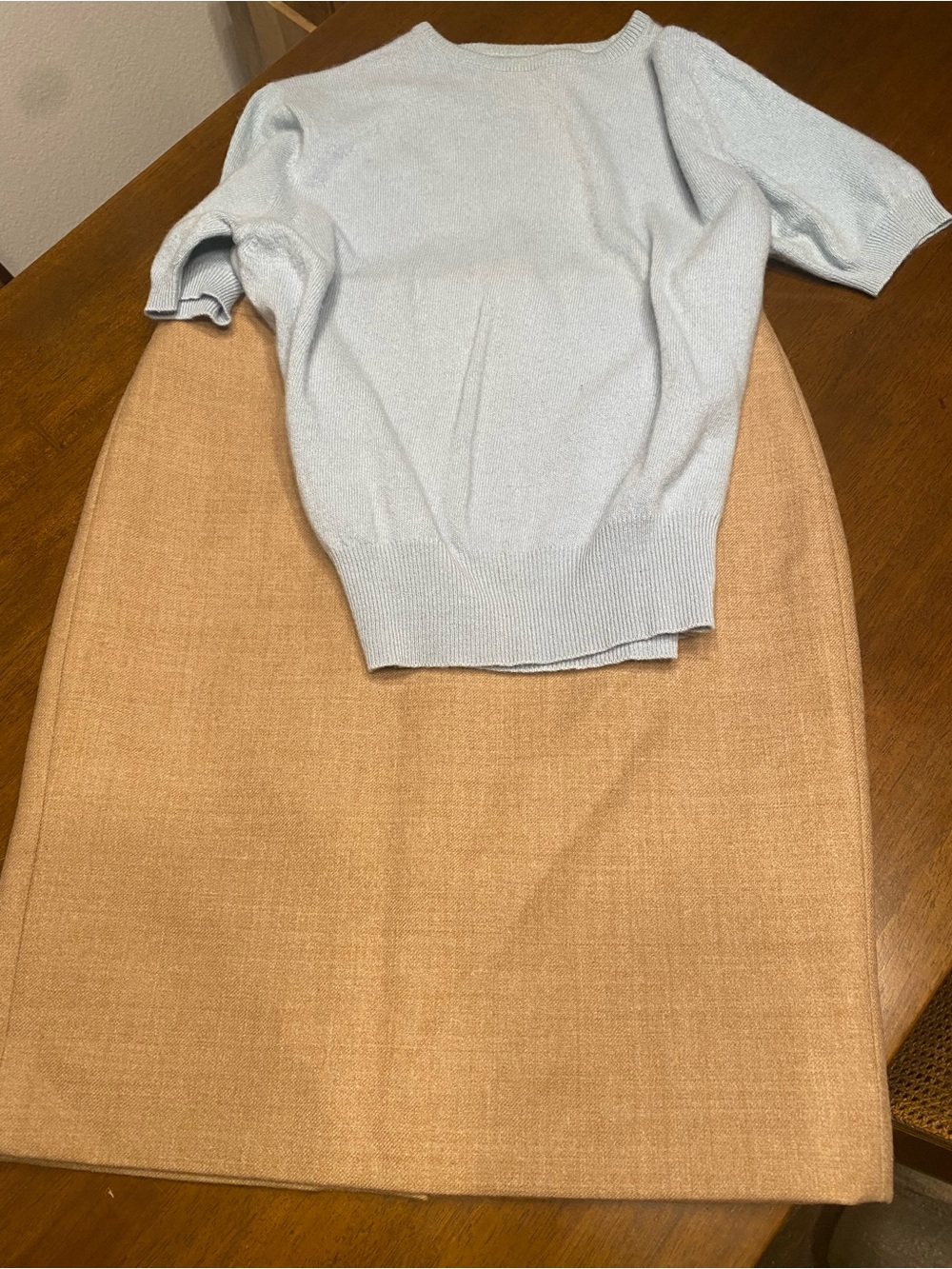 JCrew tan wool skirt